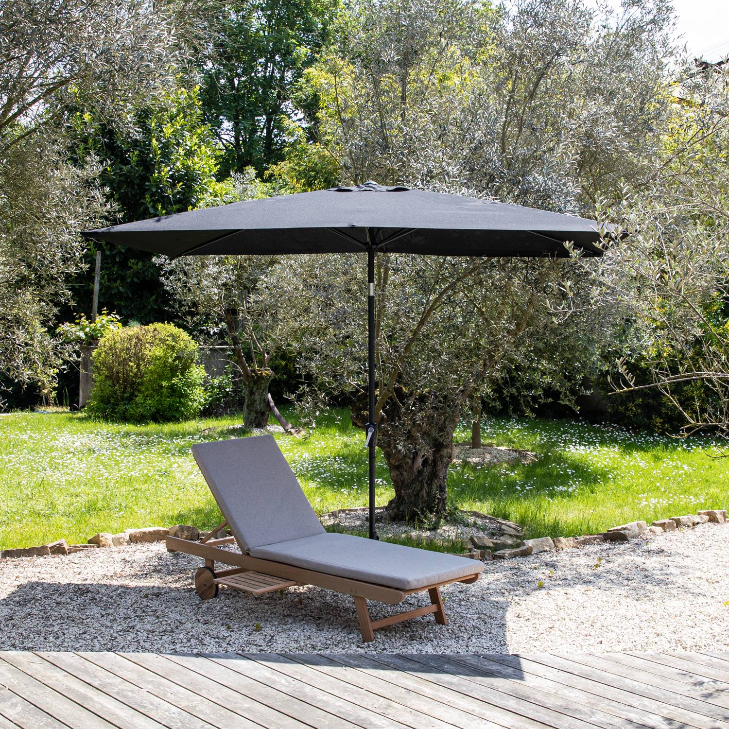 Happy Garden - Parasol droit HAPUNA rectangulaire 2x3m noir - HAPPY GARDEN - Imagen 2