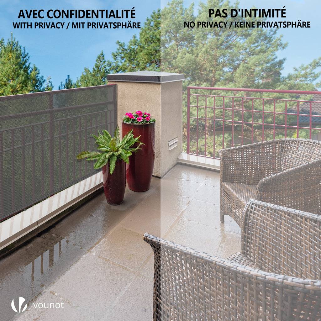 Brise vue occultant en HDPE 90g/m² 1.8x10m avec attaches de fixation g– FR