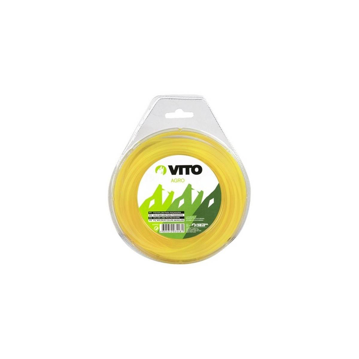 Fil nylon rond pour débroussailleuse - longueur 15m - diamètre 2.4mm VITO - Image 1