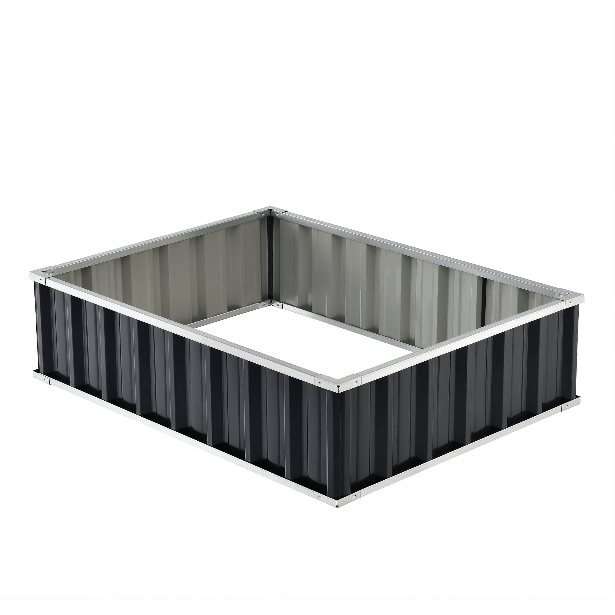 Helloshop26 - Jardinière rectangulaire acier galvanisé 118 x 90 x 30 cm anthracite - Imagen 1