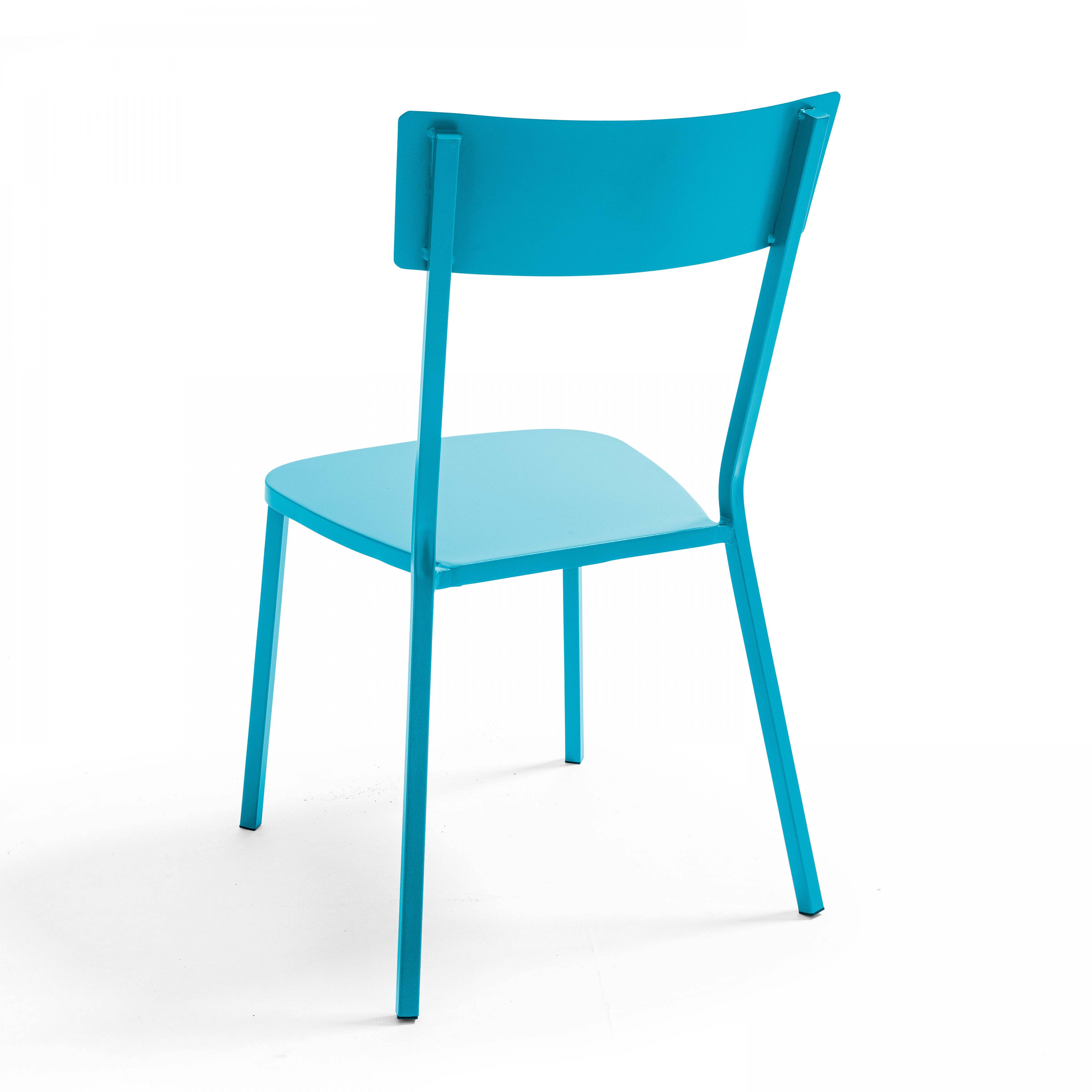 Oviala - Chaise de jardin en métal bistrot bleu - Oviala - Imagen 2