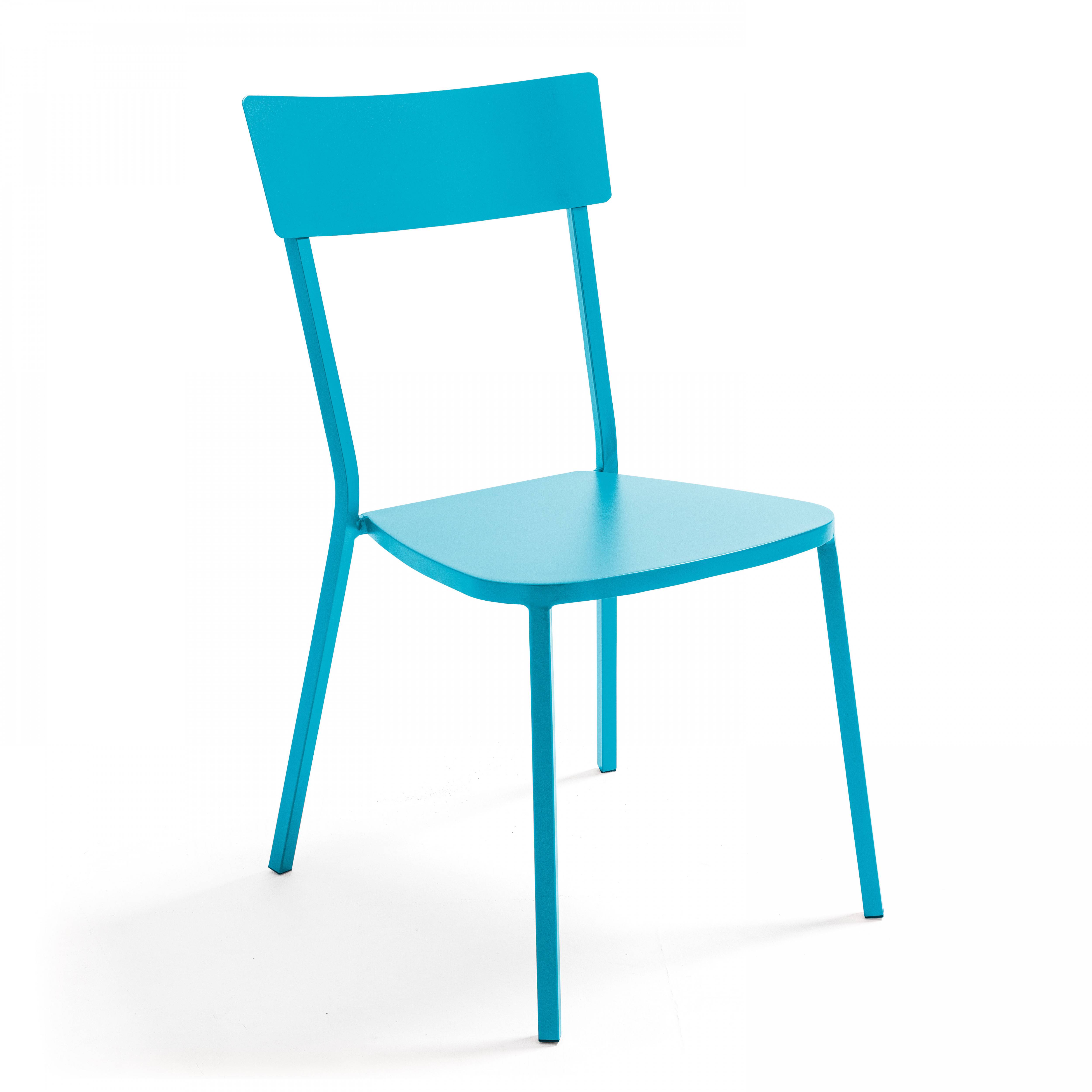Oviala - Chaise de jardin en métal bistrot bleu - Oviala - Imagen 1