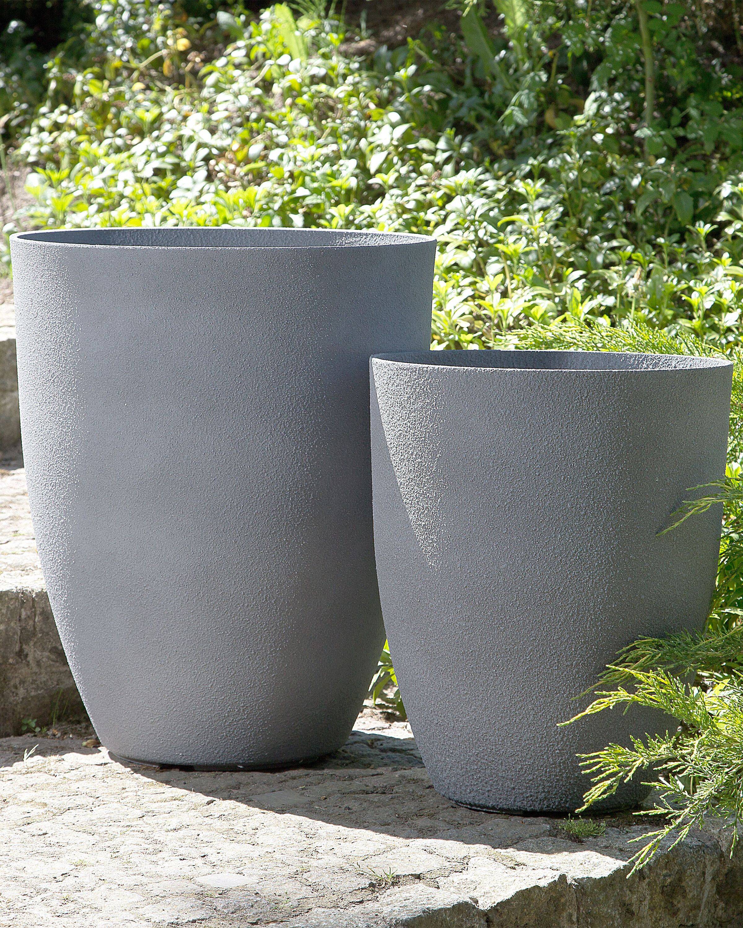 Beliani - Cache-pot d'extérieur Fibre d'argile Gris CROTON - Beliani - Imagen 1