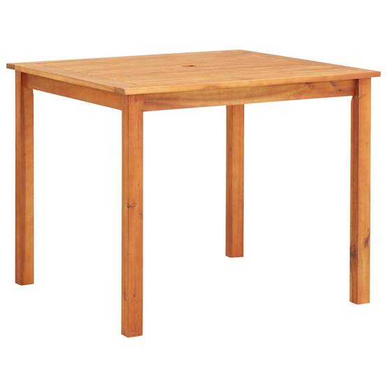 Table de Jardin Carrée 4 Personnes en Bois d'Acacia Massif avec Trou pour Parasol, 88x88 cm – ComfortXL Outdoor Living - Image 1