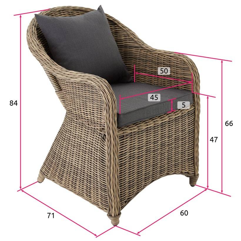 Helloshop26 - Fauteuil de jardin meuble luxe marron naturel - Imagen 6