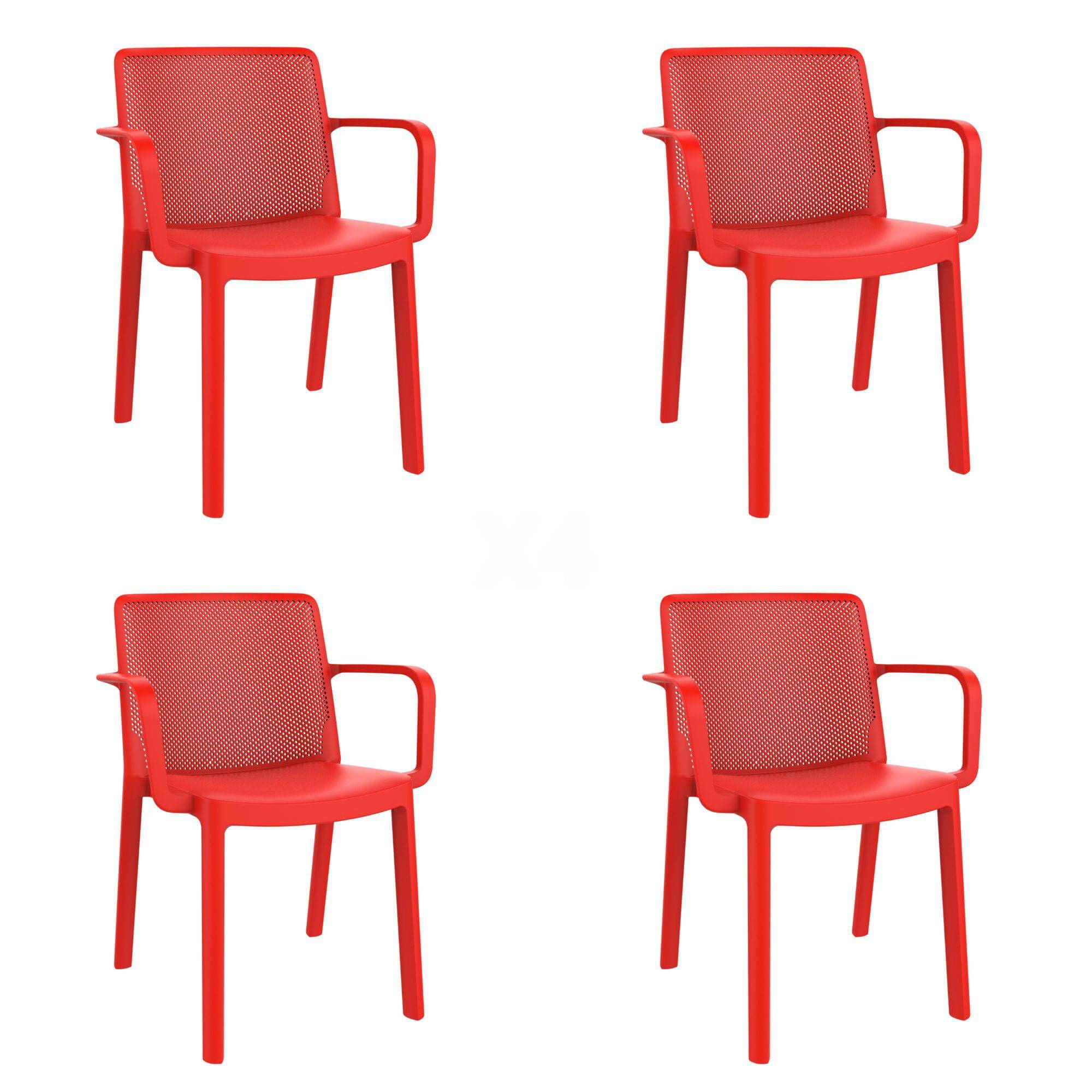Garbar - Fauteuils Fresh garbar plastique rouge (Lot de 4) - Image 1