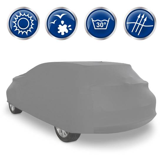 Ecd-Germany - Bâche Protection Voiture Combi Taille M 405x155x125 cm, Gris, Tissu non-tissé à 3 Couches 110g/m² - Image 5