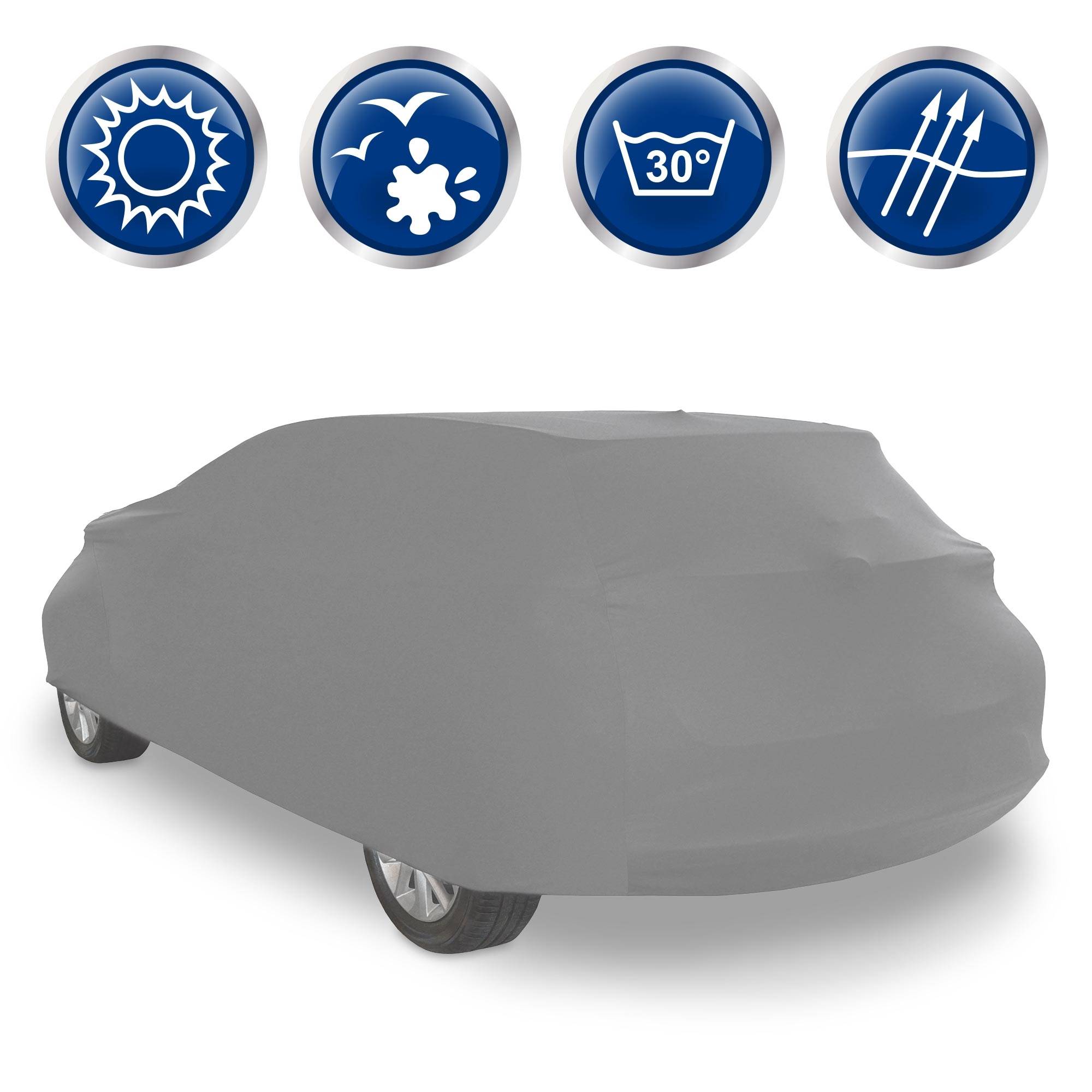 Ecd-Germany - Bâche Protection Voiture Combi Taille M 405x155x125 cm, Gris, Tissu non-tissé à 3 Couches 110g/m² - Image 5