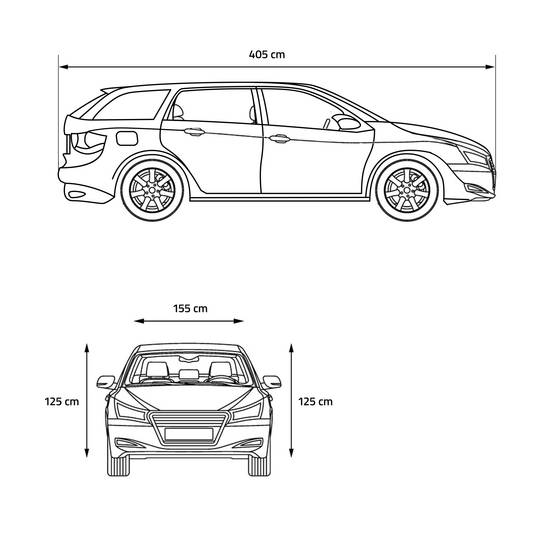 Ecd-Germany - Bâche Protection Voiture Combi Taille M 405x155x125 cm, Gris, Tissu non-tissé à 3 Couches 110g/m² - Image 6