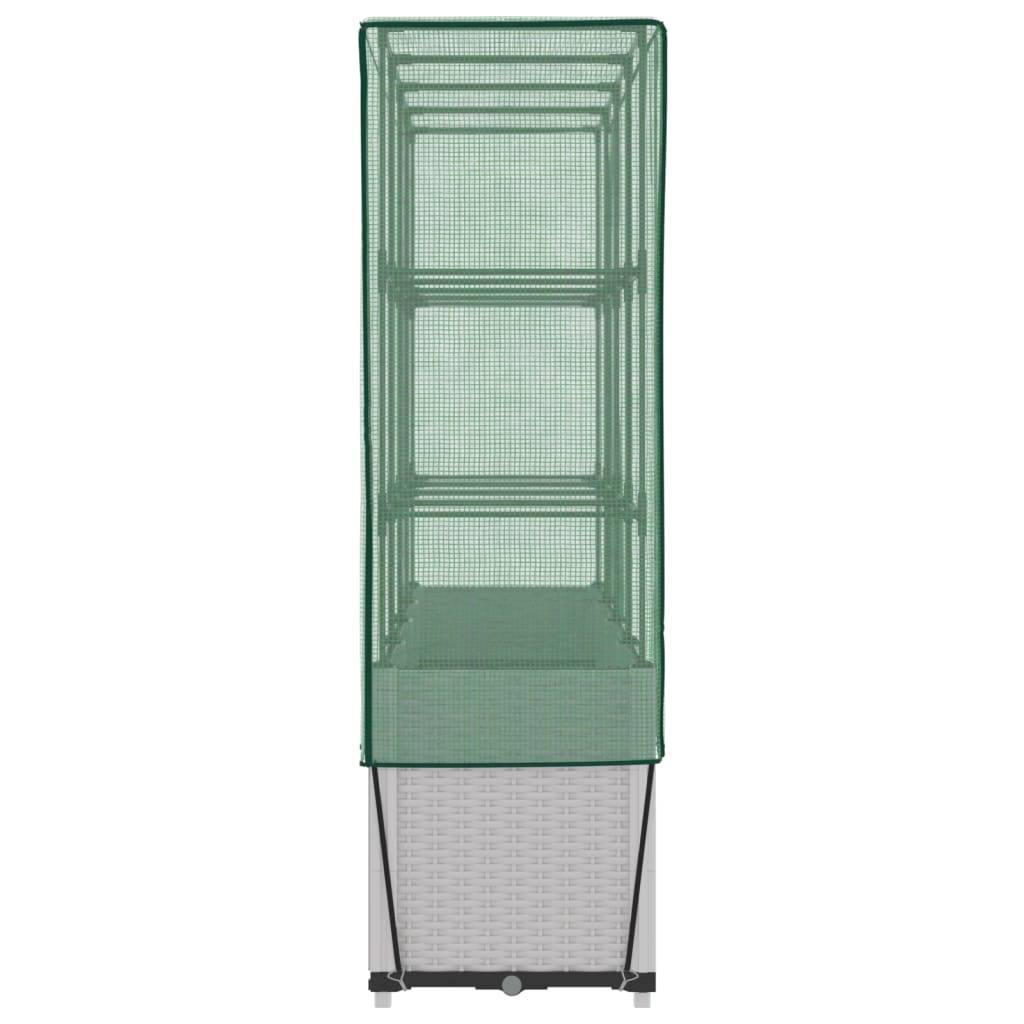 ComfortXL - Haute Jardinière sur Pieds 160cm avec Serre de Culture, Design Rotin Blanc, Hauteur Totale 153cm – ComfortXL Outdoor Living - Image 5