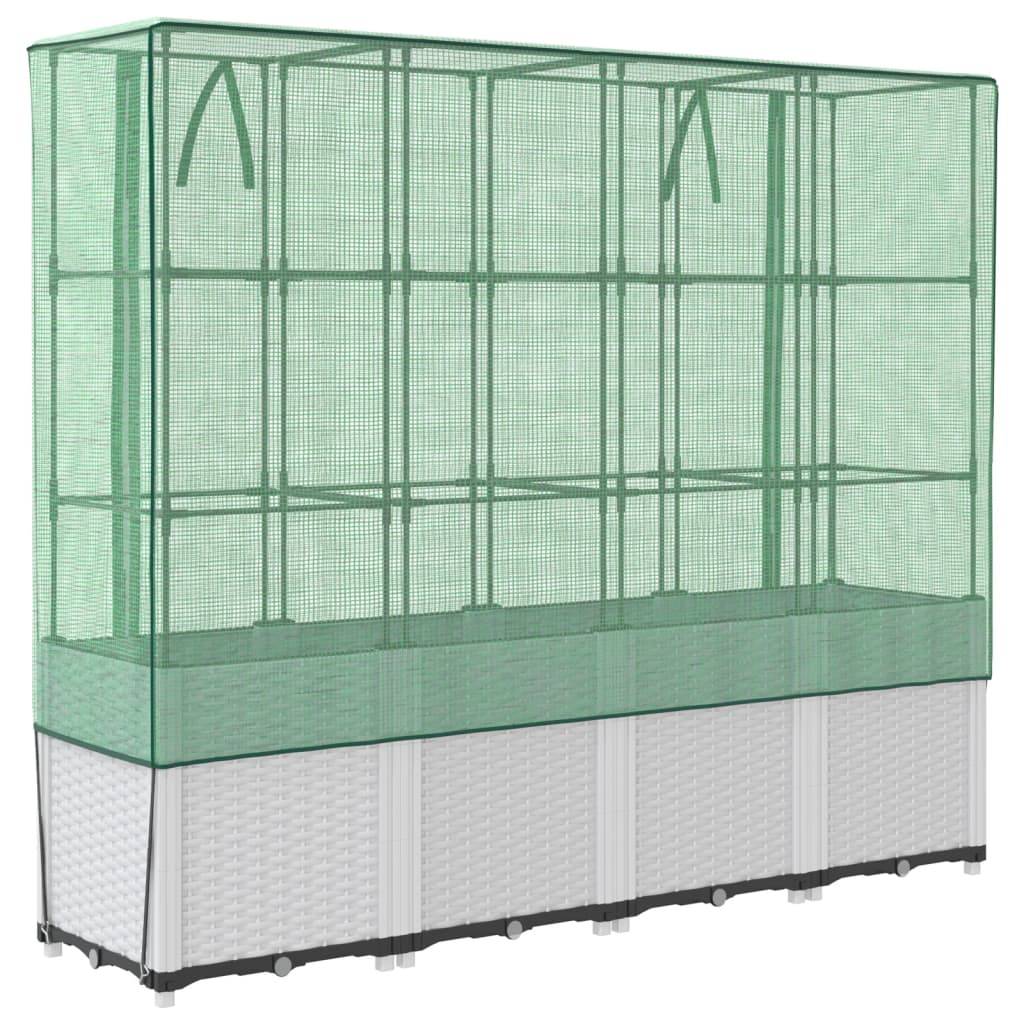 ComfortXL - Haute Jardinière sur Pieds 160cm avec Serre de Culture, Design Rotin Blanc, Hauteur Totale 153cm – ComfortXL Outdoor Living - Image 6