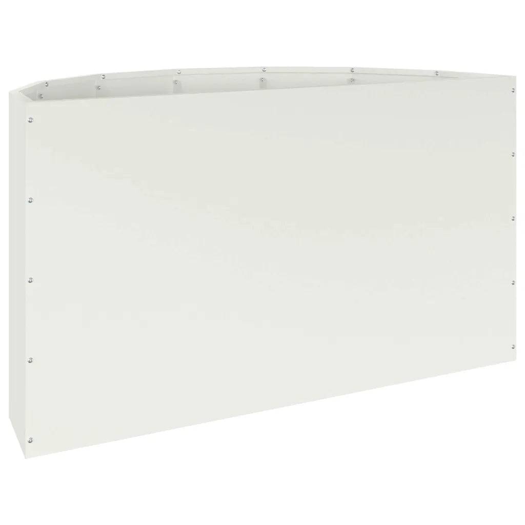 Helloshop26 - Jardinière demi-ronde moderne extérieure 90 x 45 x 50 cm design chic en acier blanc - Image 4