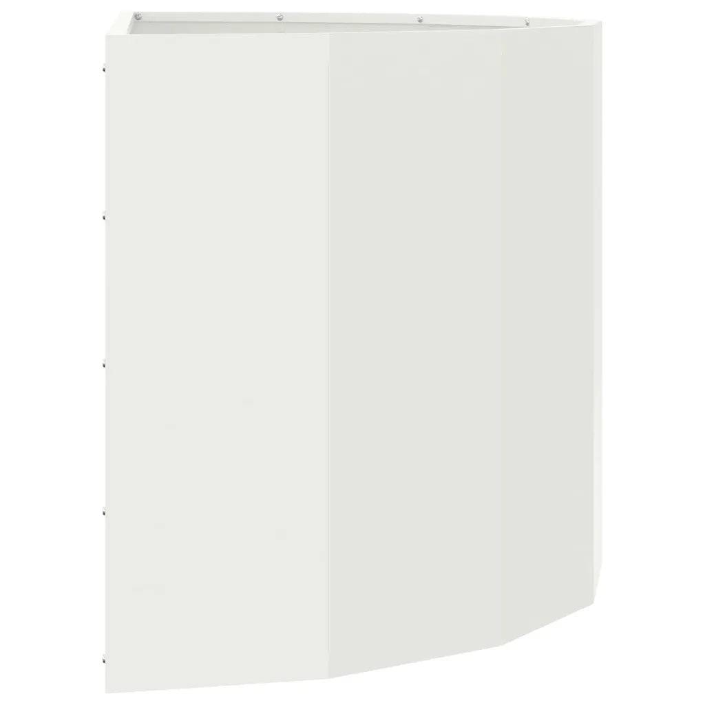 Helloshop26 - Jardinière demi-ronde moderne extérieure 90 x 45 x 50 cm design chic en acier blanc - Image 3