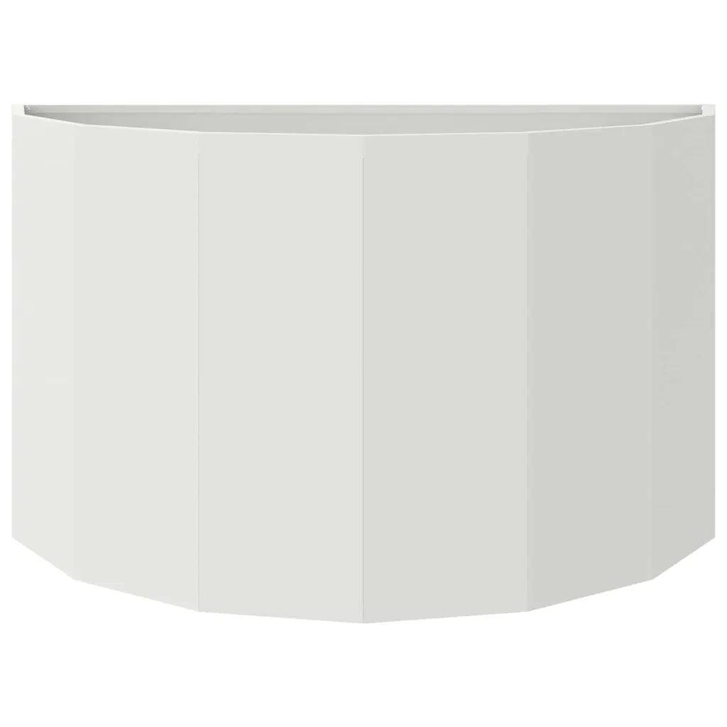 Helloshop26 - Jardinière demi-ronde moderne extérieure 90 x 45 x 50 cm design chic en acier blanc - Image 2