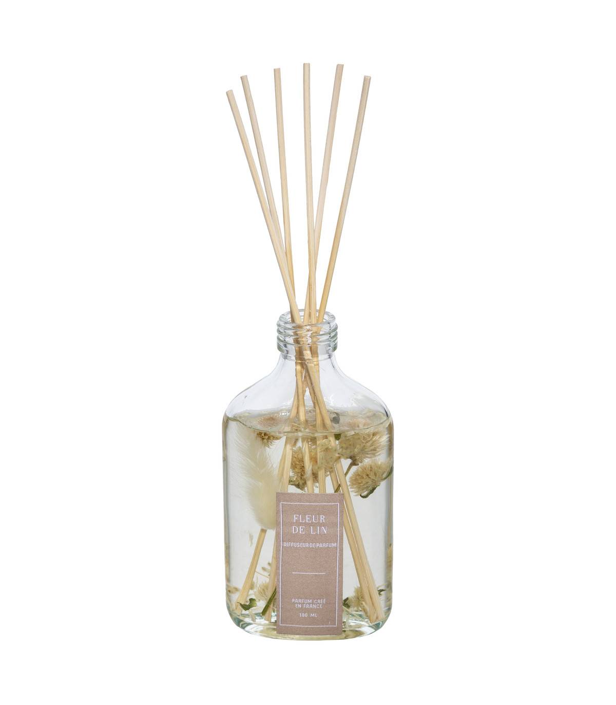 Diffuseur de parfum Fleur de lin 180 ml avec 6 bâtonnets - Imagen 1
