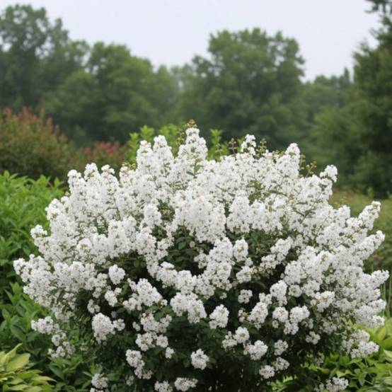 Lilas des Indes Petit´ Canaille® Blanc, Lagerstroemia à fleurs Blanche - feuillage Caduc - Pot de 3L - Touffe- hauteur à maturité De 1,00 m à 1,50 m - Image 5