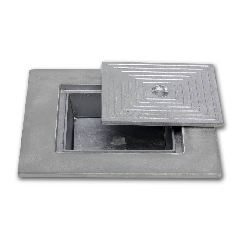 Couvercle d'inspection à double fond en aluminium coulé - LINE ECO -   30 x 30 cm