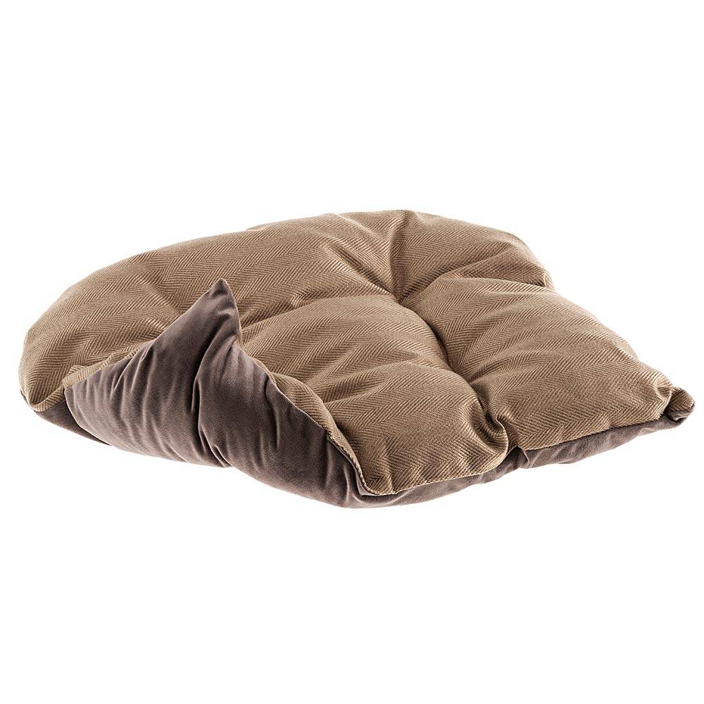 Ferplast - Couchage Rembourré Lit pour Chiens et Chats HARRIS 65 Lavable, avec Coussin, Tweed et Velours, Marron - Imagen 6
