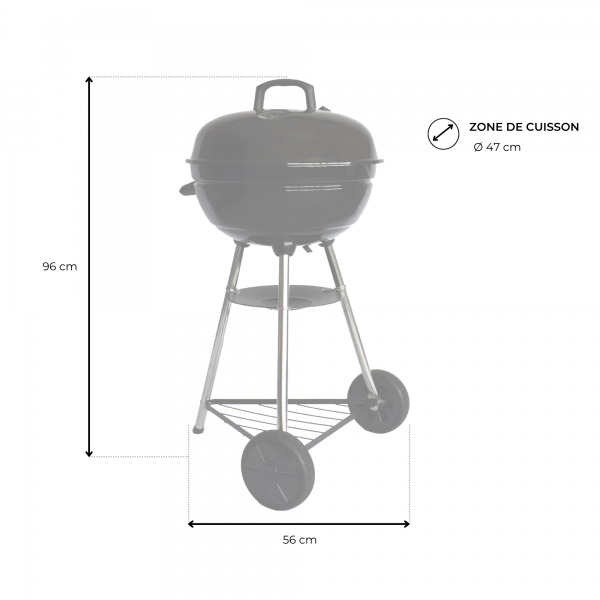 Cook in Garden - Barbecue à charbon avec couvercle Ø 44,5 cm pour 6 personnes SMOK 50 Cook’in Garden - Image 6