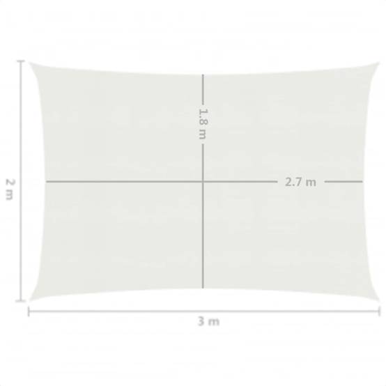 Helloshop26 - Voile toile d'ombrage parasol 160 g/m² 2 x 3 m PEHD blanc - Imagen 6