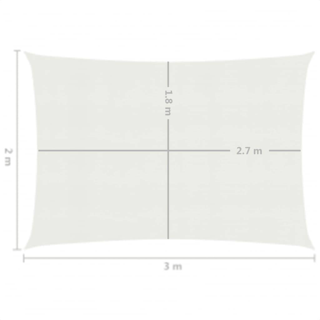 Helloshop26 - Voile toile d'ombrage parasol 160 g/m² 2 x 3 m PEHD blanc - Imagen 6