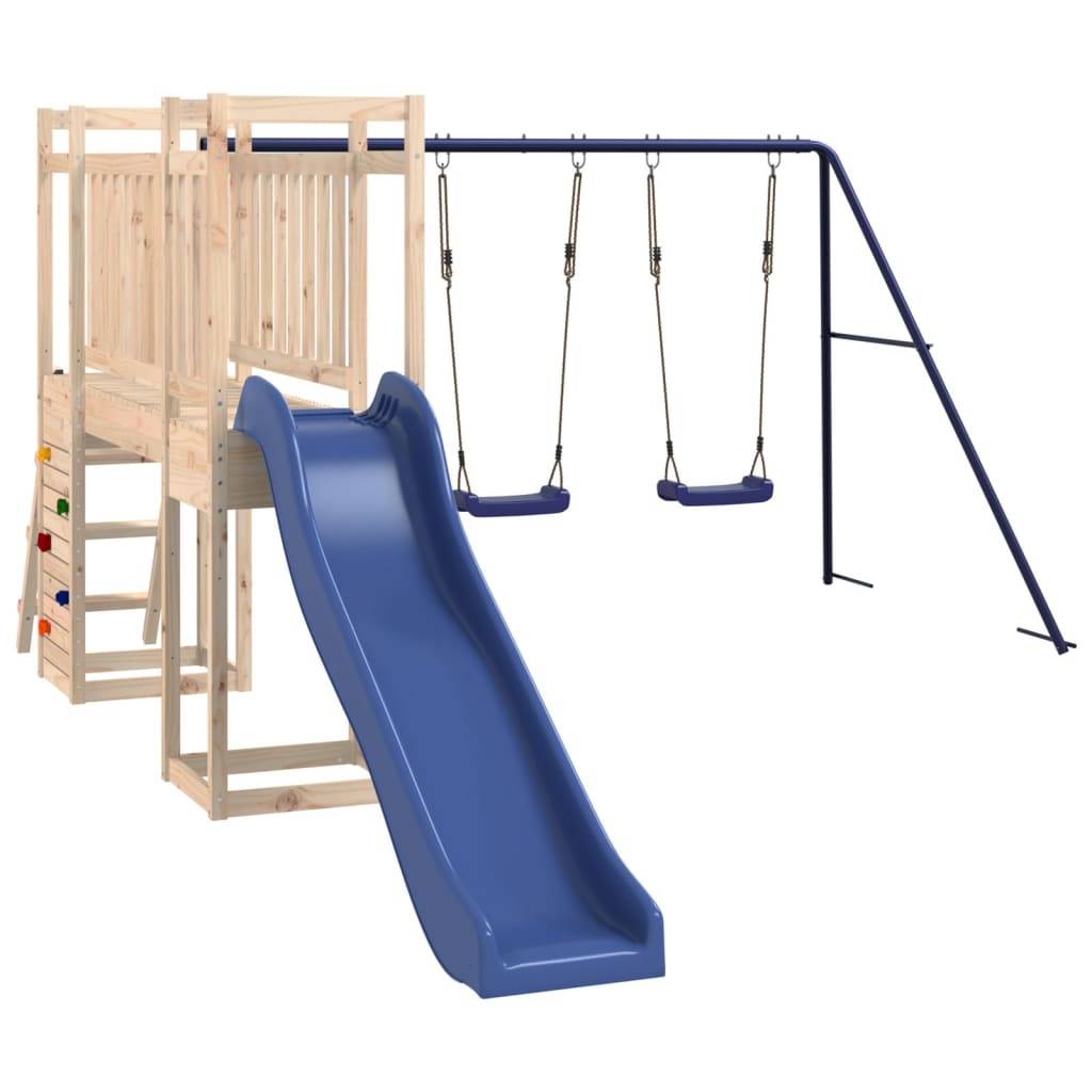 Helloshop26 - Aire de jeux d'extérieur balançoires toboggan portiques robuste jeux jardin 308 x 461 x 169 cm bois de pin massif - Imagen 1