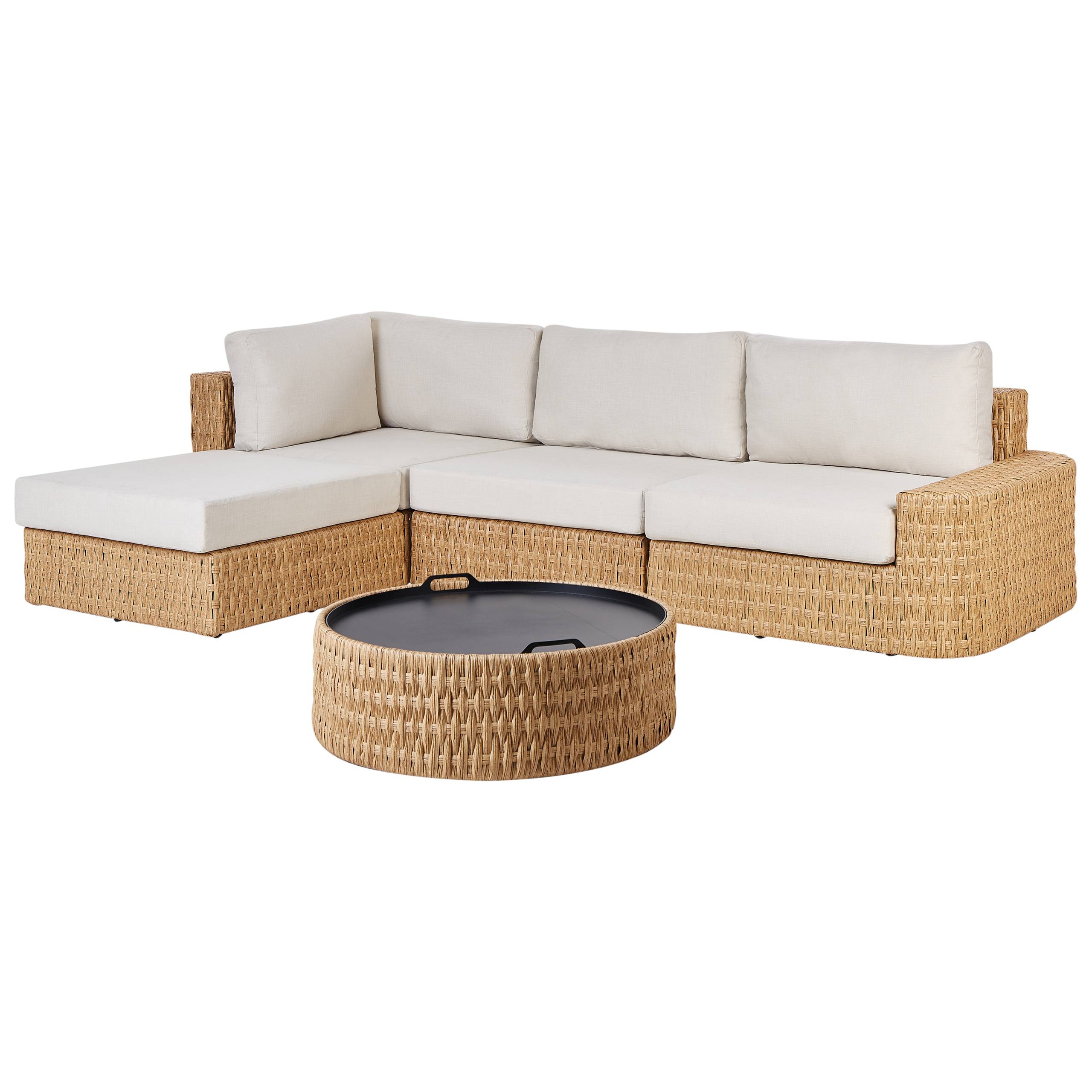 Beliani - Set de jardin Polyrotin Beige OLIVERI Beliani - Imagen 3