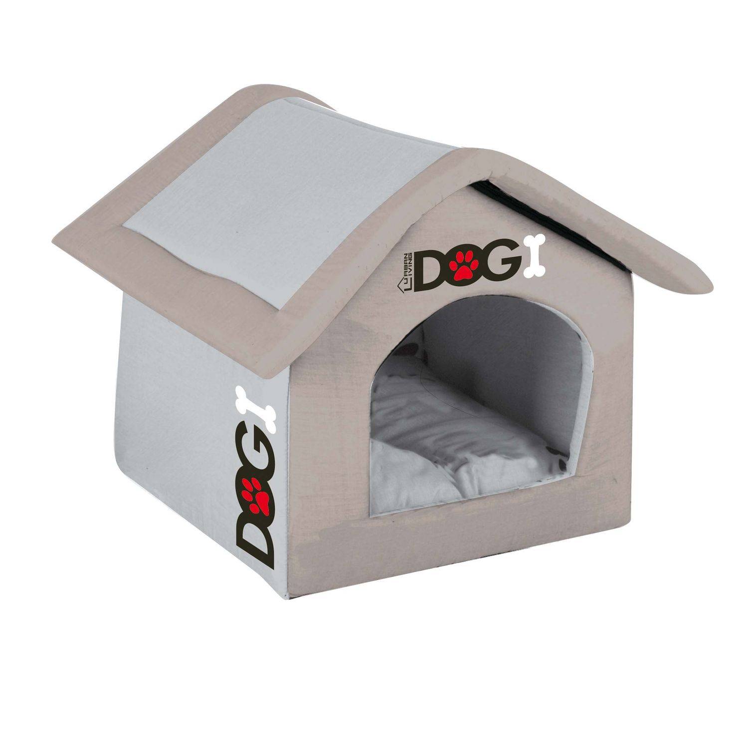 Sans Marque - Maison pour chien - Hauteur 42 cm - Taupe