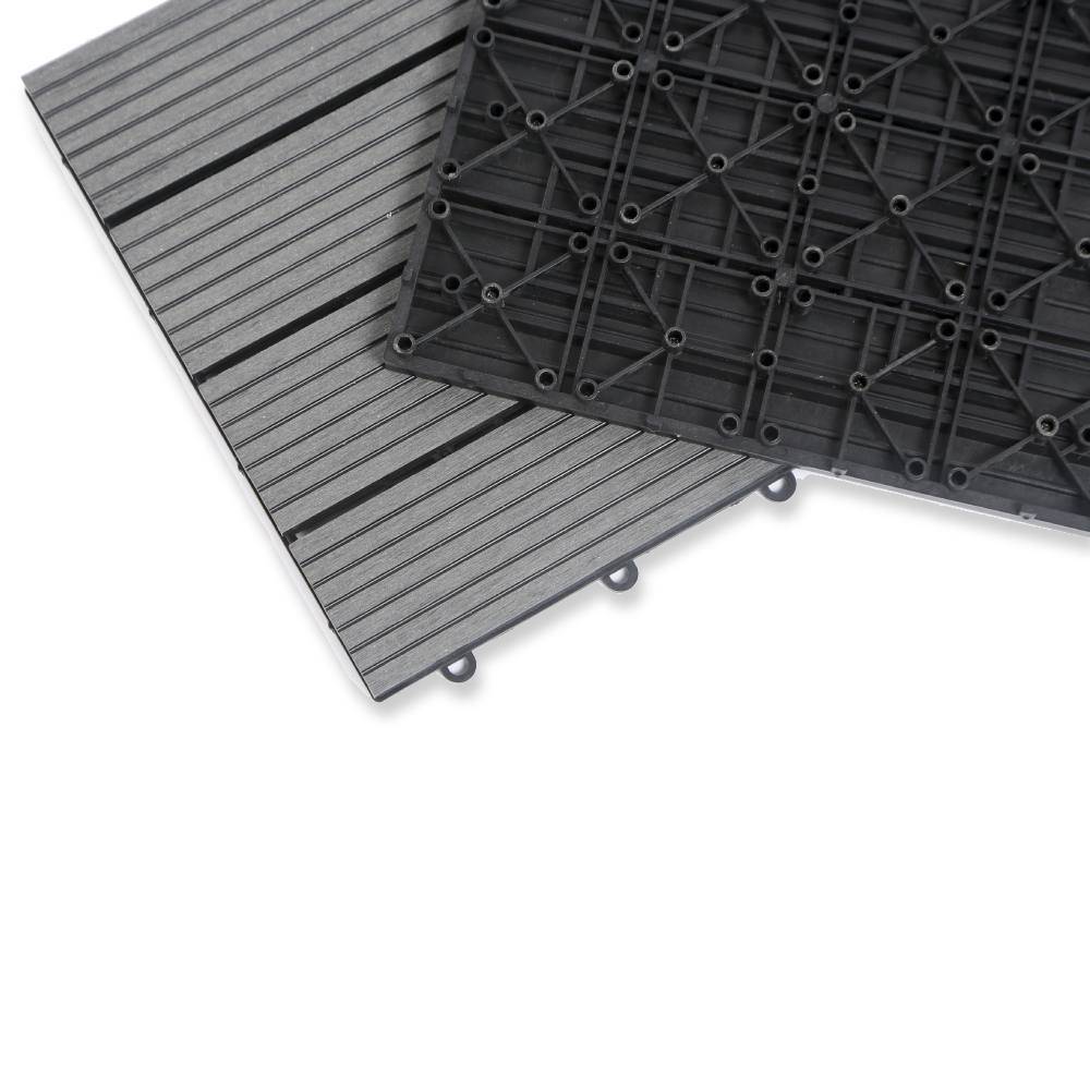 Terre Jardin - Dalles terrasse en composite effet bois - Lot de 5 Unité Gris - Imagen 3