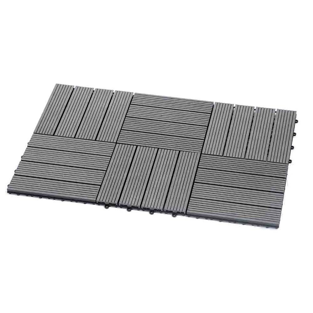 Terre Jardin - Dalles terrasse en composite effet bois - Lot de 5 Unité Gris - Imagen 2