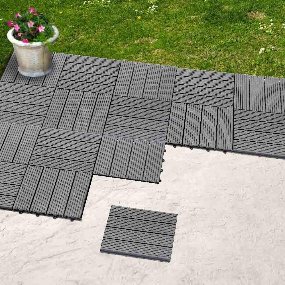 Terre Jardin - Dalles terrasse en composite effet bois - Lot de 5 Unité Gris - Imagen 5