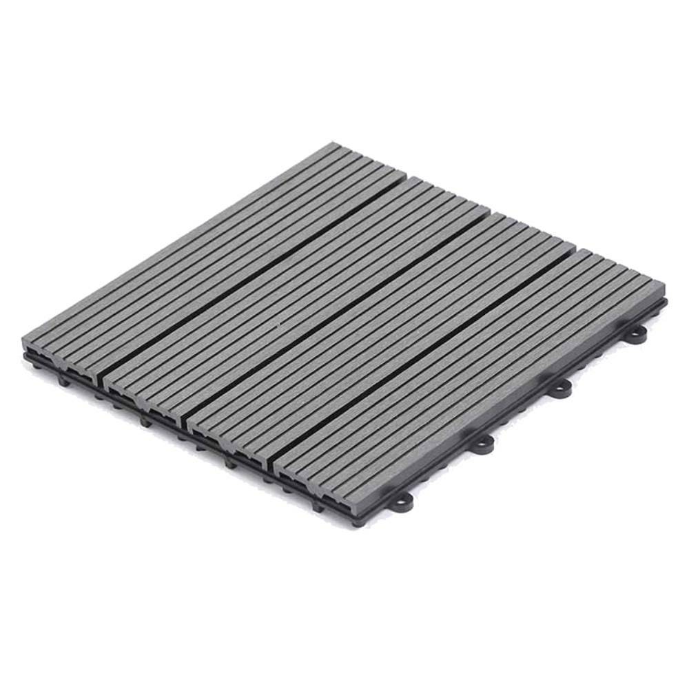 Terre Jardin - Dalles terrasse en composite effet bois - Lot de 5 Unité Gris - Imagen 1