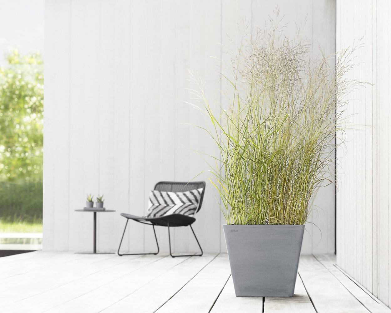 Ecopots - Pot Carré Rotterdam 40 Bleu Gris - 40 x 40 x H. 35 cm - 37,6 L ECOPOTS - Imagen 4