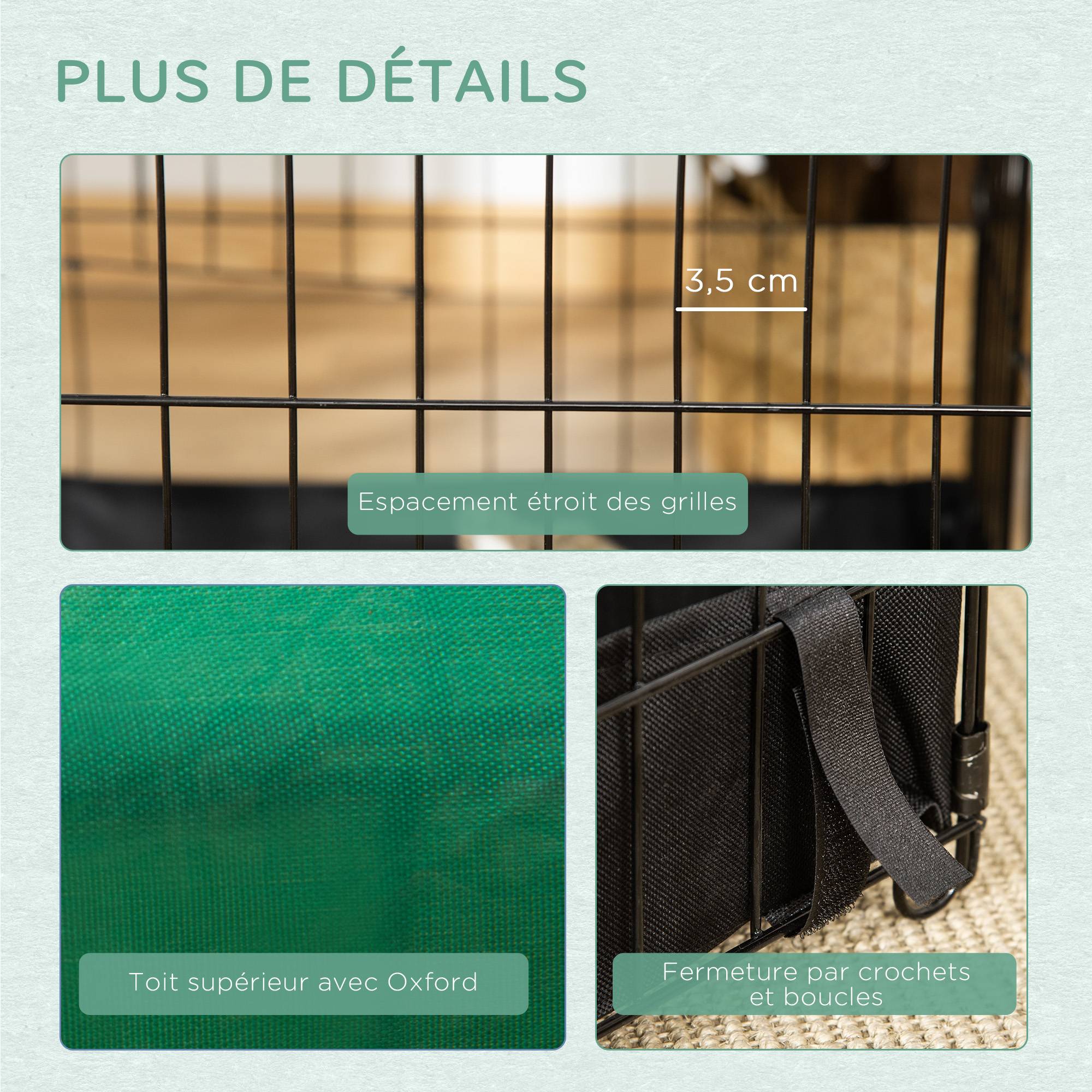 Enclos lapins métal noir 90 x 75 x 75 cm - PANGIVO - Image 9