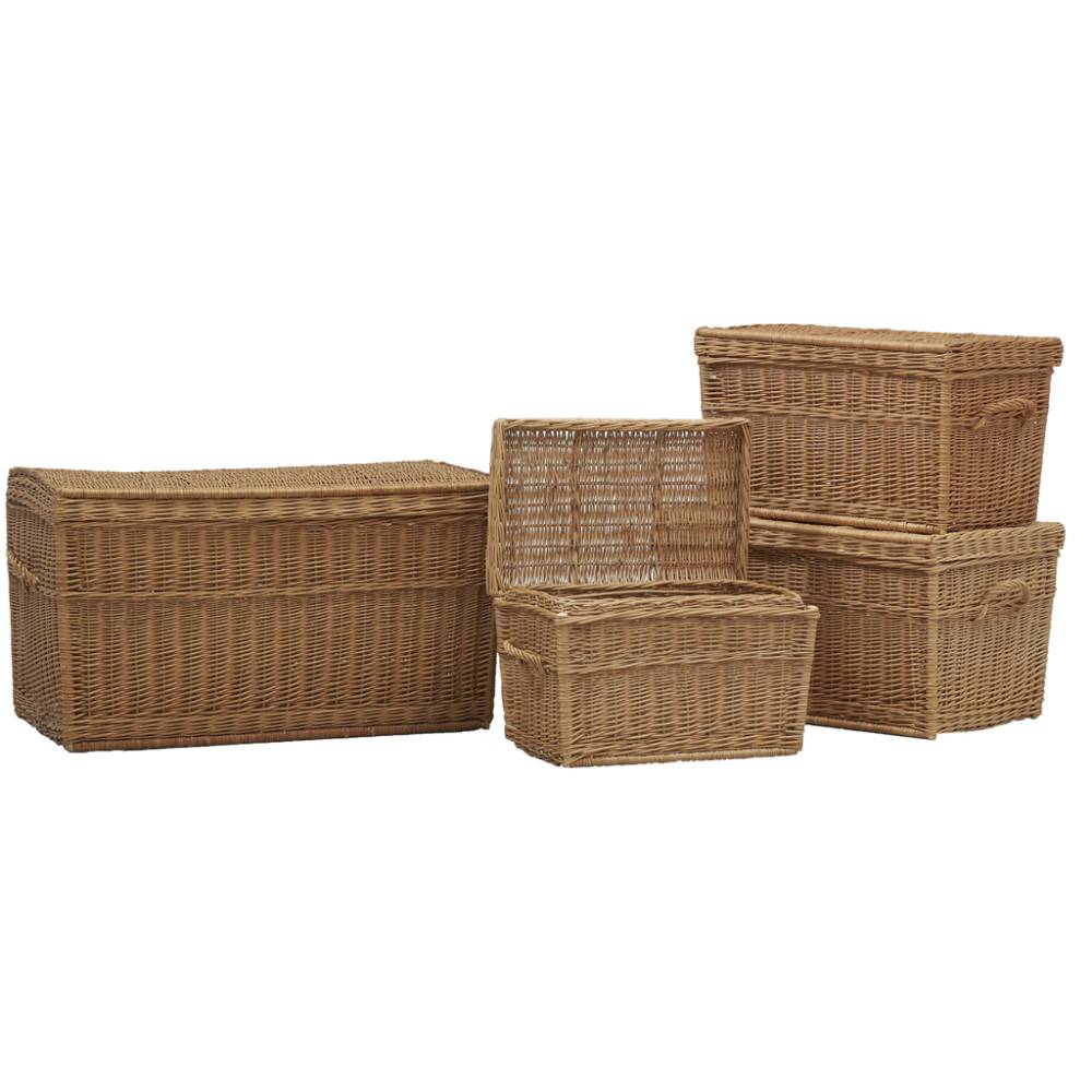 Aubry Gaspard - Malle de rangement en osier buff 60 x 40 x 40 cm - Image 4