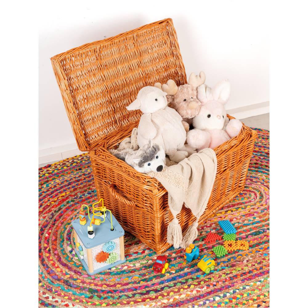 Aubry Gaspard - Malle de rangement en osier buff 60 x 40 x 40 cm - Image 2