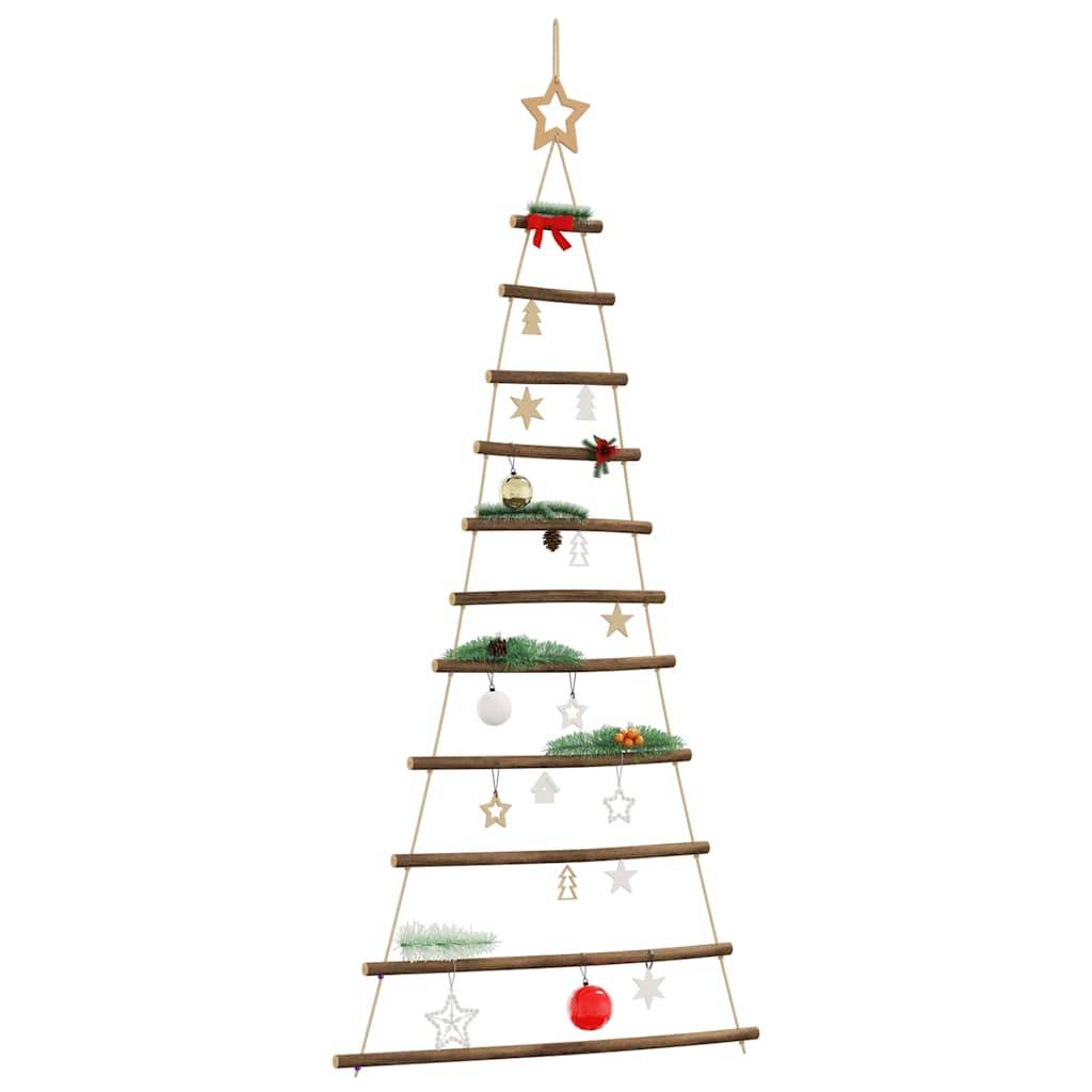 Sapin de Noël Mural Suspendu en Bois Naturel Décoration Rustique 150 cm – ComfortXL Outdoor Living