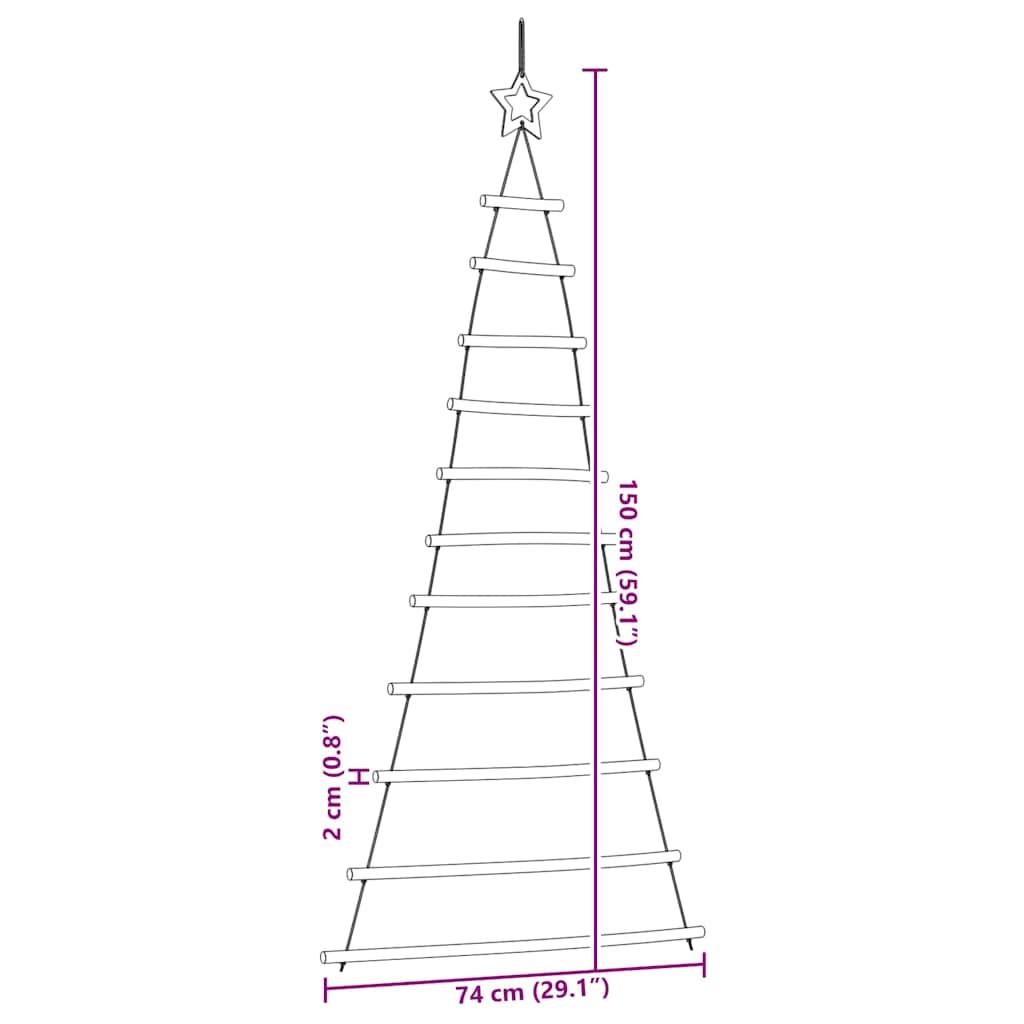 Sapin de Noël Mural Suspendu en Bois Naturel Décoration Rustique 150 cm – ComfortXL Outdoor Living - Image 8