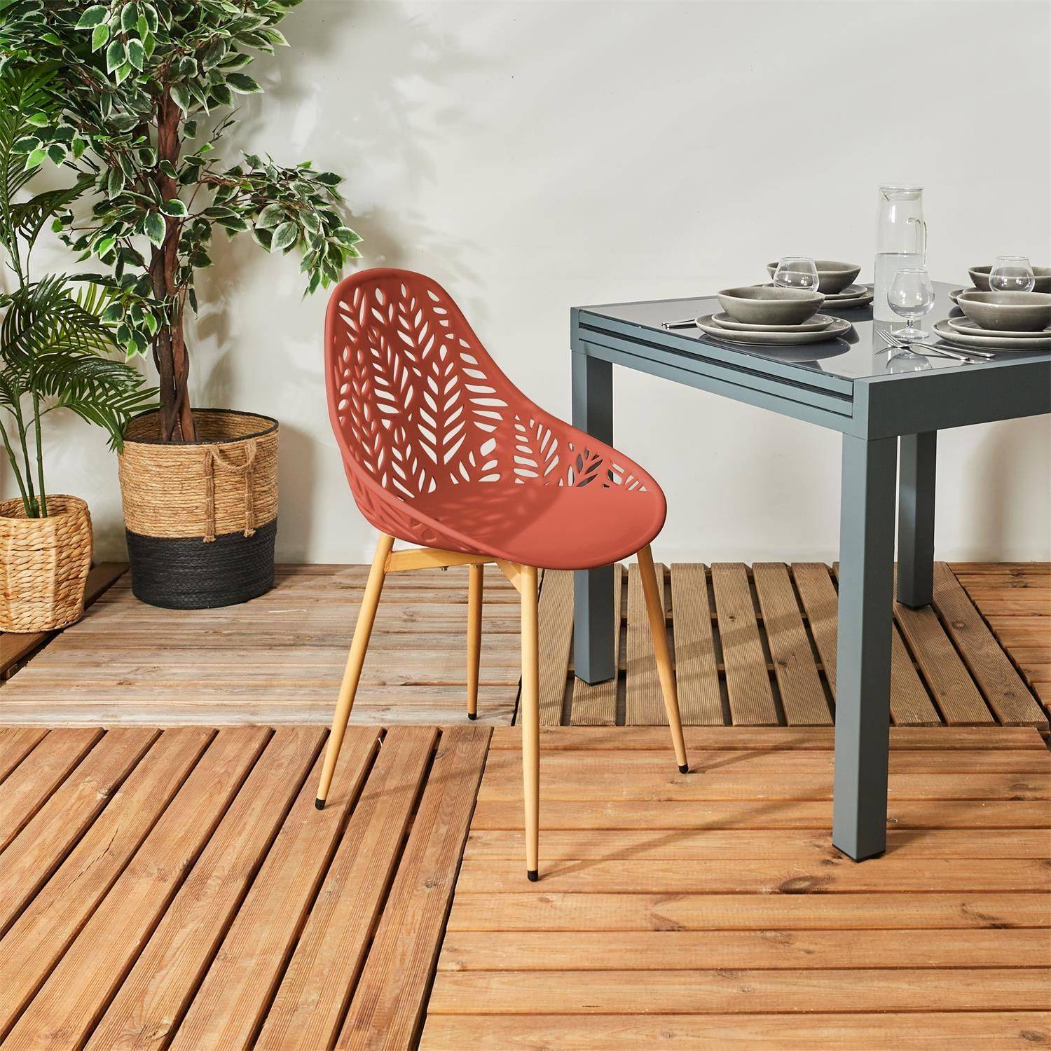 The Home Deco Factory - Lot de 4 chaises d'extérieur Calvi en polypropylène - The Home Deco Factory - Imagen 2