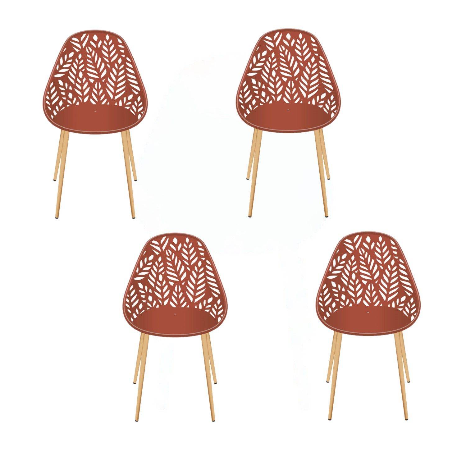 The Home Deco Factory - Lot de 4 chaises d'extérieur Calvi en polypropylène - The Home Deco Factory - Imagen 1