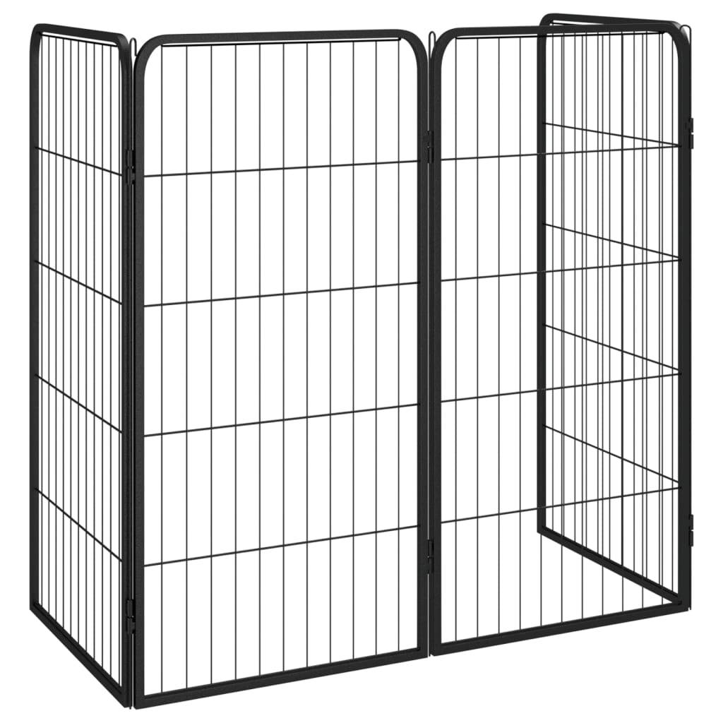 Vidaxl - Parc pour chien 4 panneaux Noir 50x100cm Acier enduit de poudre vidaXL 171793 - Imagen 6