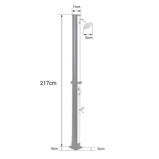 Douche solaire MOOREA noire et argent 18L - HAPPY GARDEN - Imagen 7