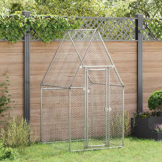 Vidaxl - Cage pour poules argenté 100x100x190 cm acier galvanisé vidaXL 172549 - Image 1