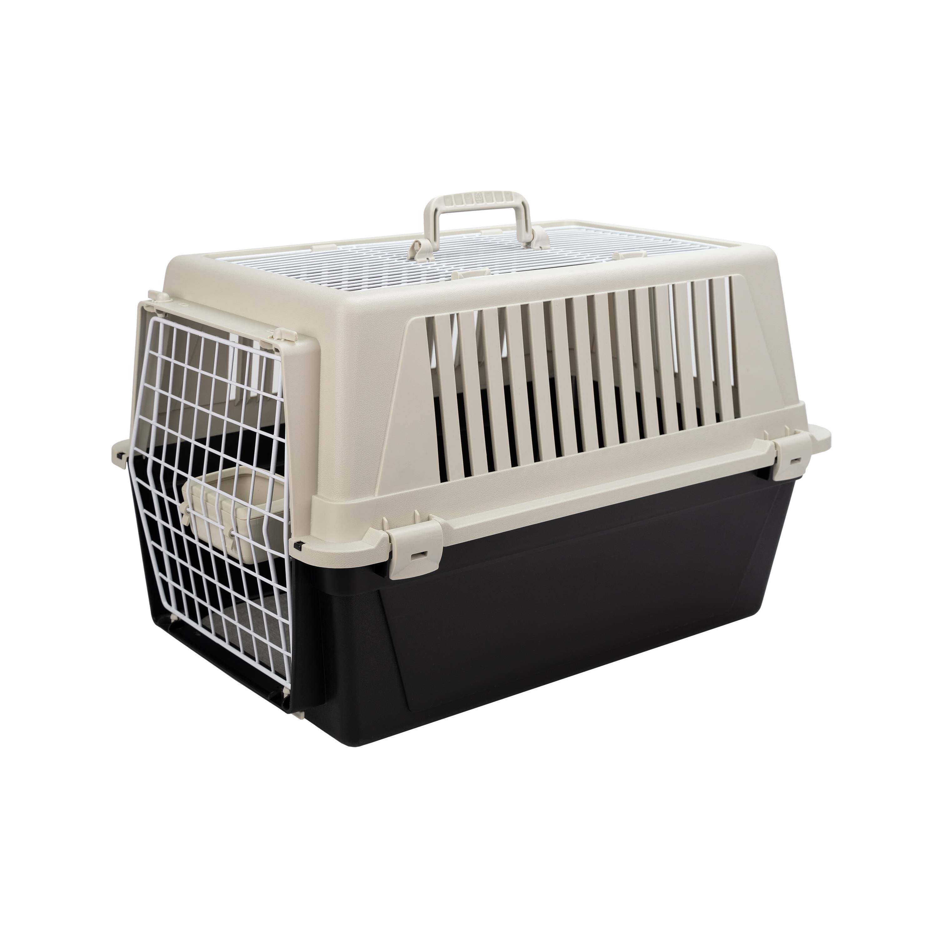 Ferplast - Ferplast Caisse de Transport Chat, Cage de Transport pour Chiens Petits Moyens et Chats jusqu'à 15 Kg, Toit Ouvrable, avec Coussin et Gamelle, Fentes - Image 1