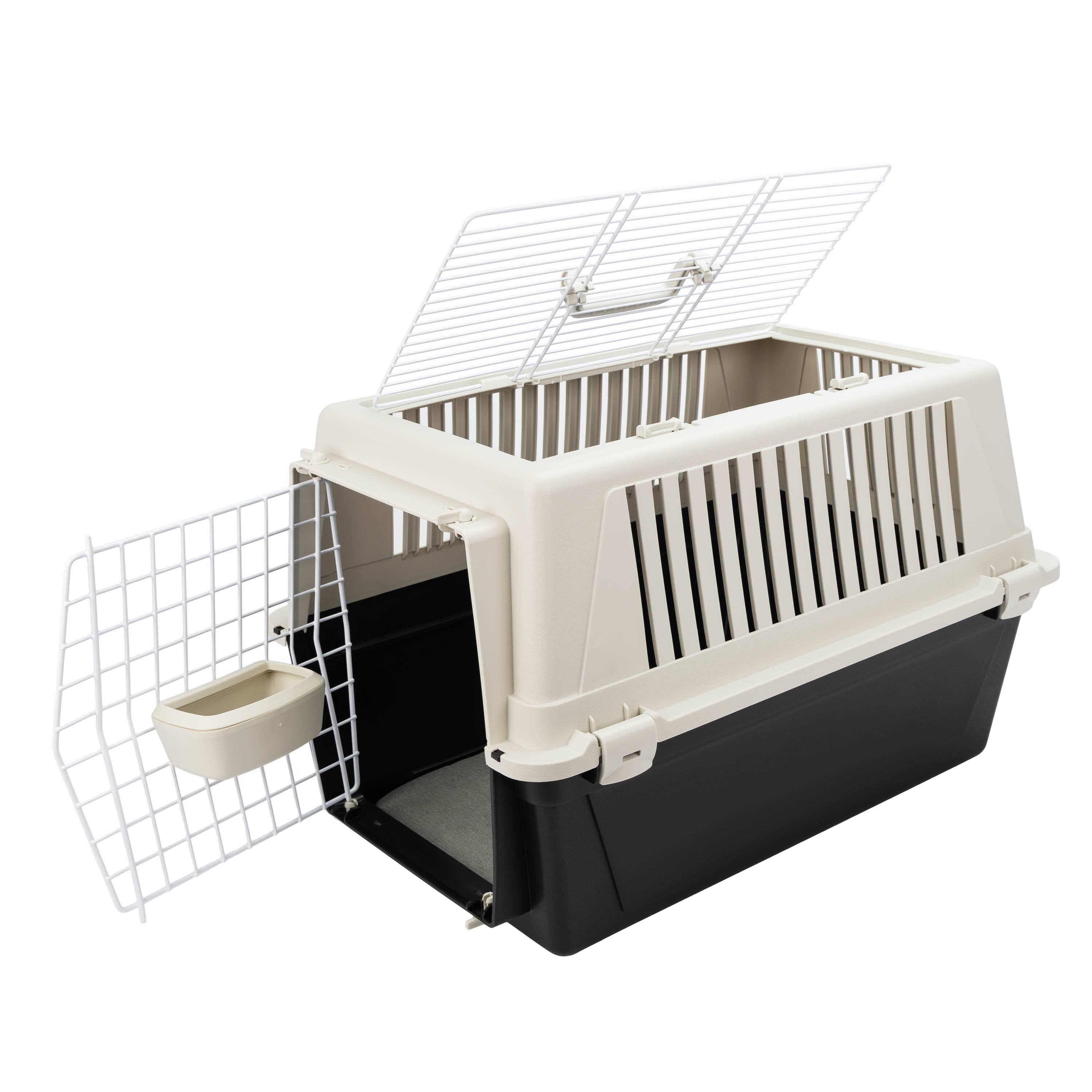 Ferplast - Ferplast Caisse de Transport Chat, Cage de Transport pour Chiens Petits Moyens et Chats jusqu'à 15 Kg, Toit Ouvrable, avec Coussin et Gamelle, Fentes - Image 5