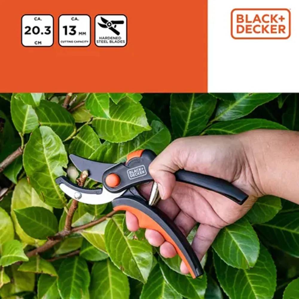 Sécateur Black&Decker® 20cm - Coupe précise et ergonomique - Image 4
