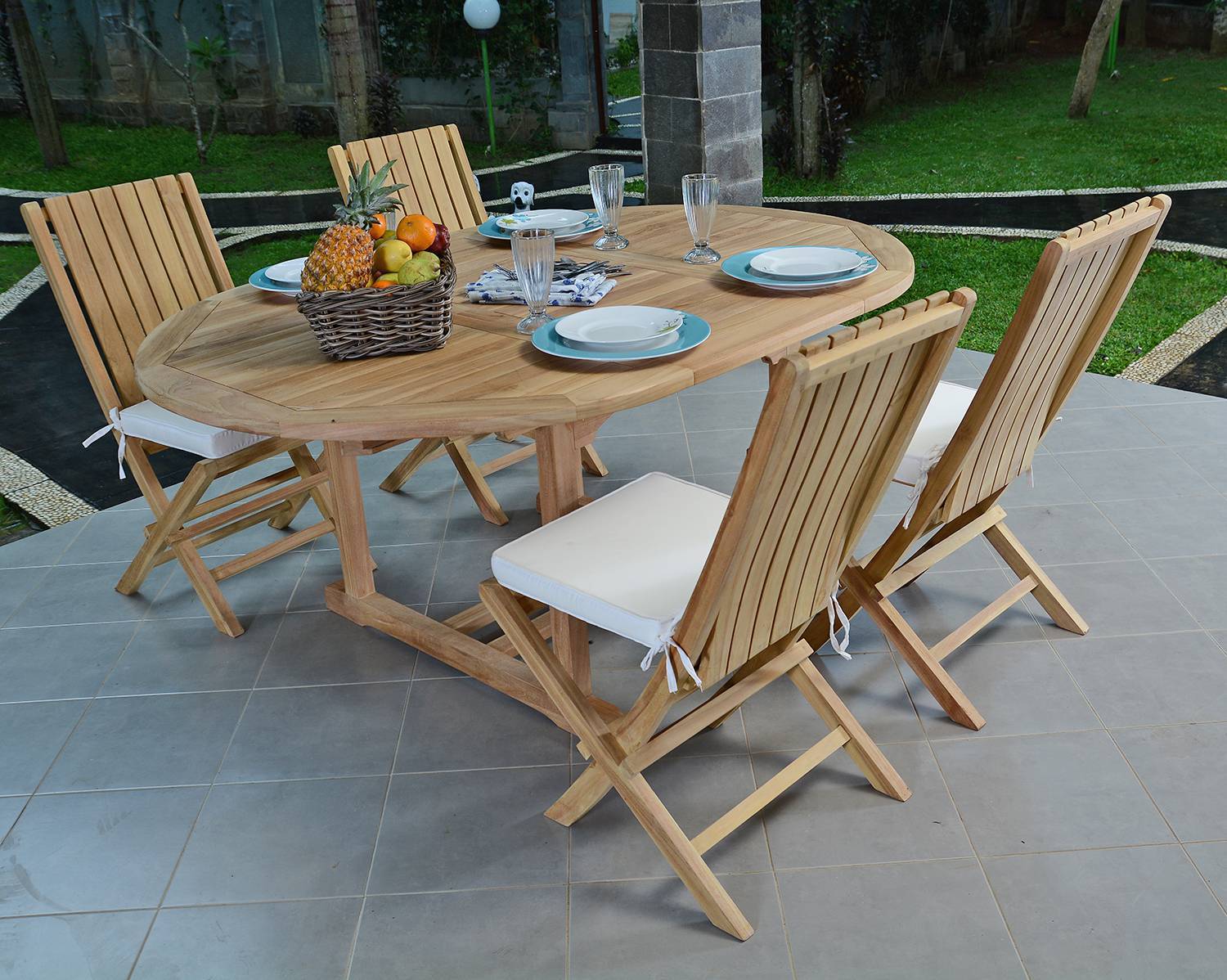 Salon de jardin en teck massif Talmont, 4 places - TECK'Attitude - Imagen 4