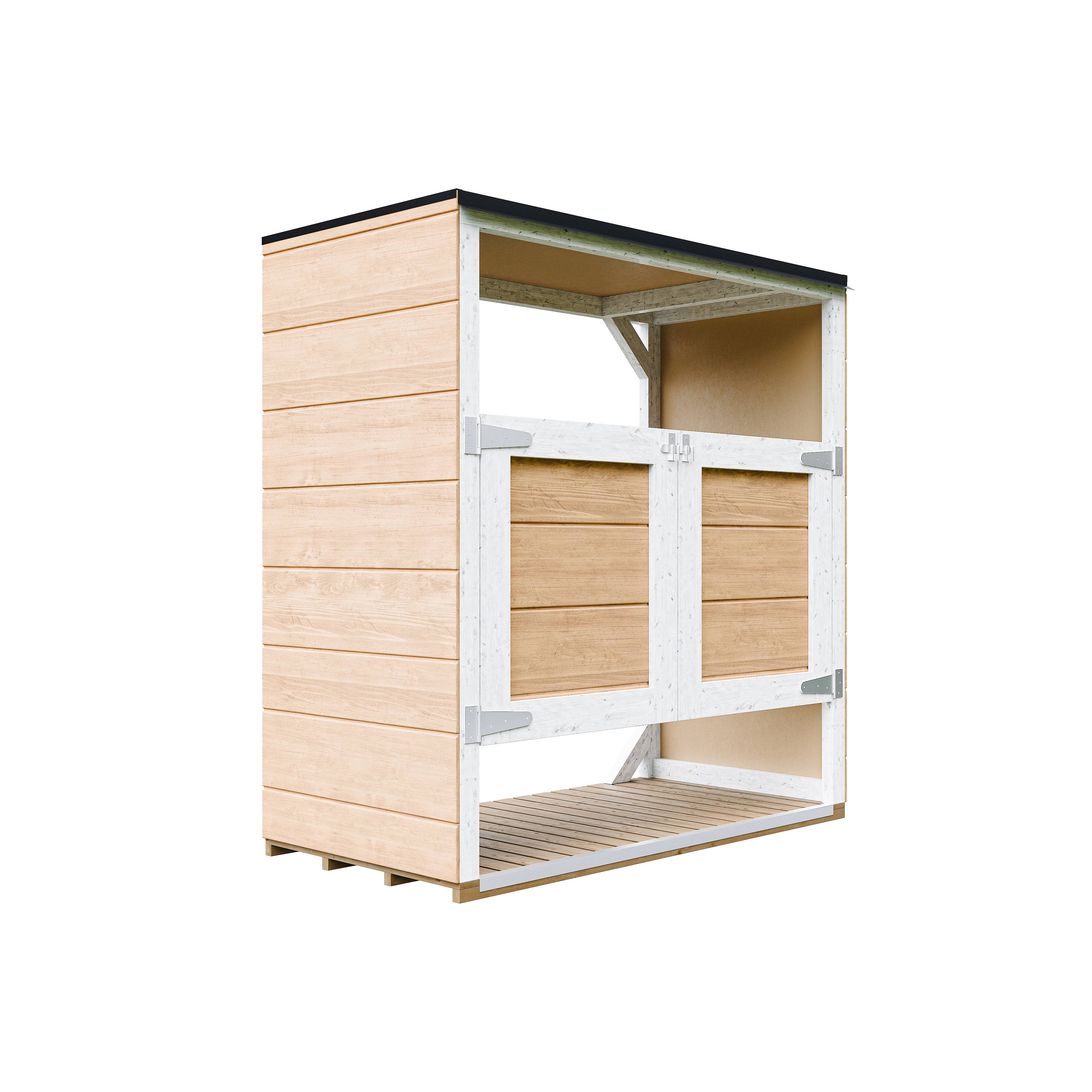 Timbela - Abri de jardin pour poubelles, Cache poubelle extérieur 1,14 m² / 2x240L - Timbela M980A-HARVEST HONEY - Image 2