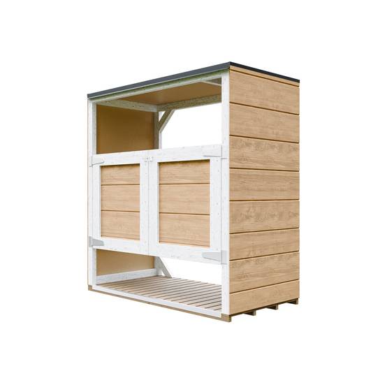 Timbela - Abri de jardin pour poubelles, Cache poubelle extérieur 1,14 m² / 2x240L - Timbela M980A-HARVEST HONEY - Image 4