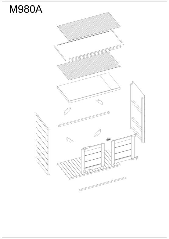 Timbela - Abri de jardin pour poubelles, Cache poubelle extérieur 1,14 m² / 2x240L - Timbela M980A-HARVEST HONEY - Image 7